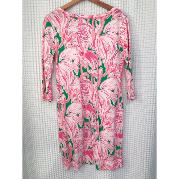 EUC Lilly Pulitzer v neck flamingo Palmetto dress - Picture 3 of 7